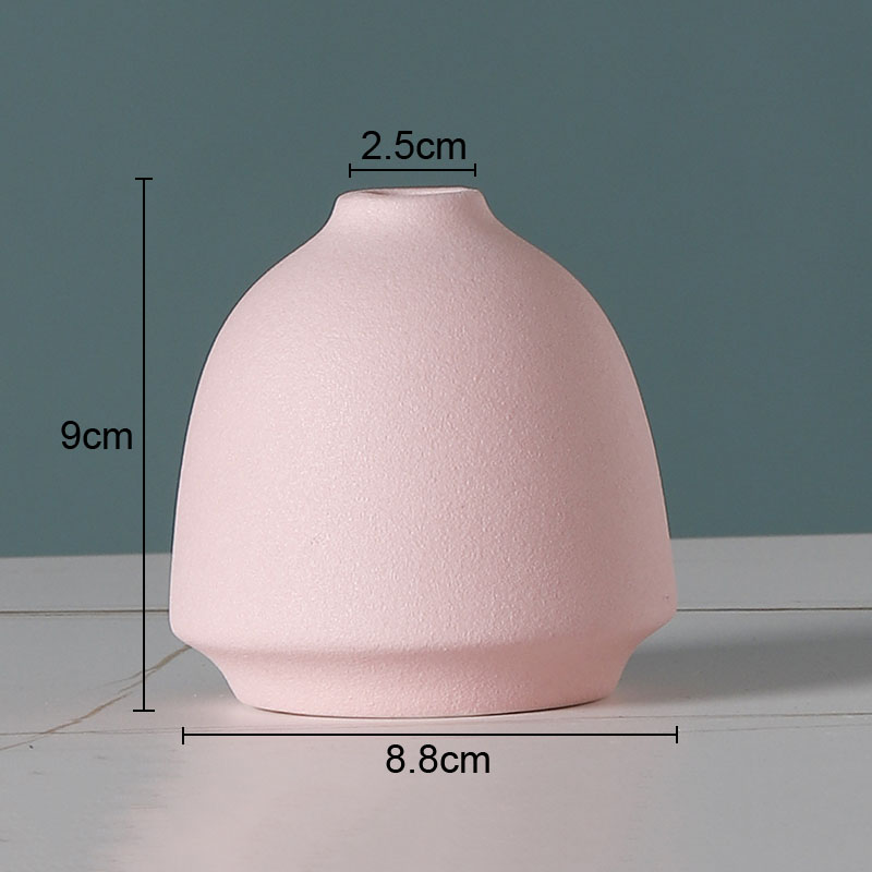 Simple Solid Color Ceramic Vases European Flower Arrangement Plant Pots
