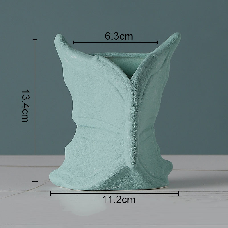 Simple Solid Color Ceramic Vases European Flower Arrangement Plant Pots