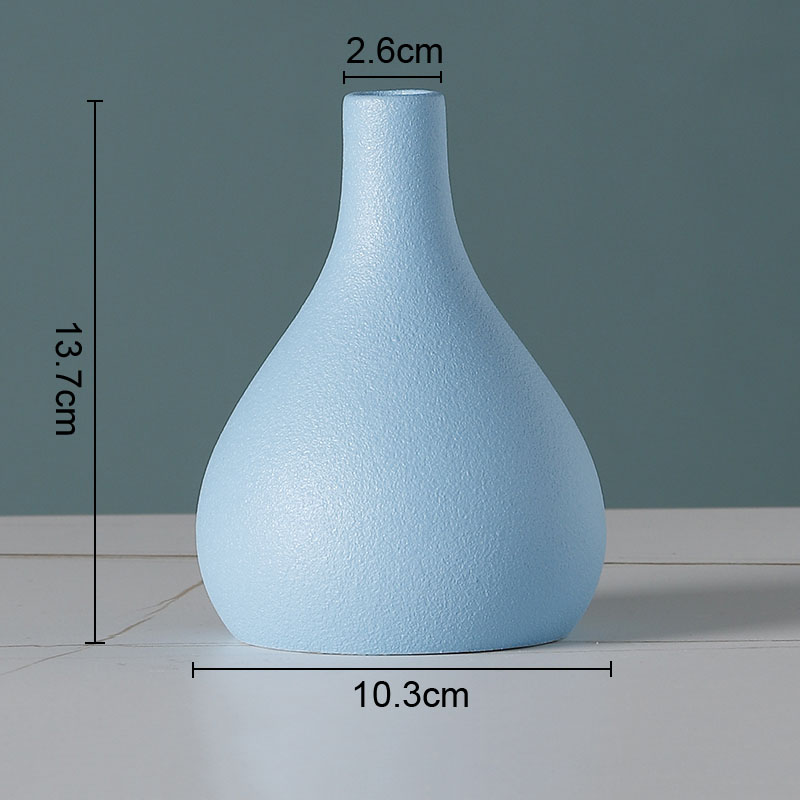 Simple Solid Color Ceramic Vases European Flower Arrangement Plant Pots