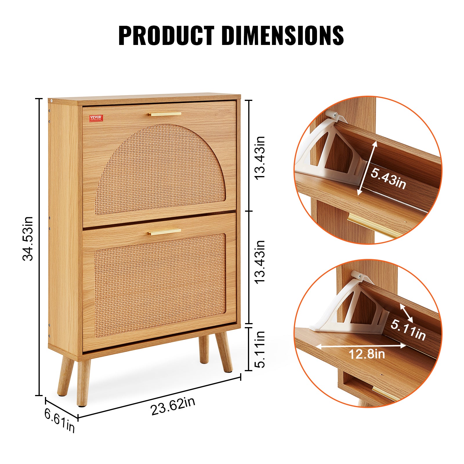 Shoe Cabinet With 2 Flip Drawers - Shoe Storage Cabinet For Entryway