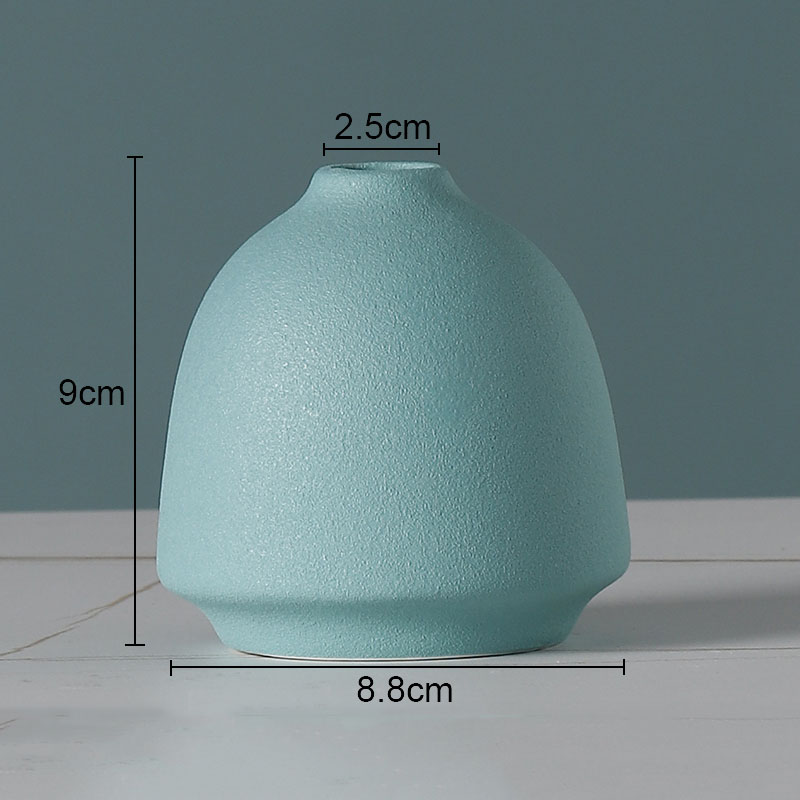 Simple Solid Color Ceramic Vases European Flower Arrangement Plant Pots