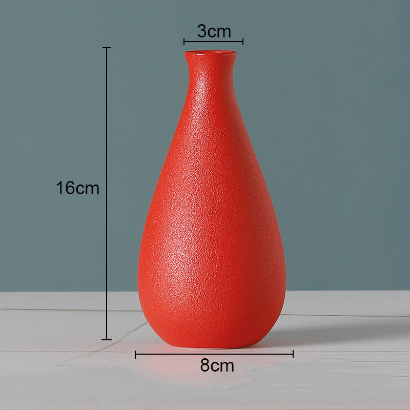 Simple Solid Color Ceramic Vases European Flower Arrangement Plant Pots