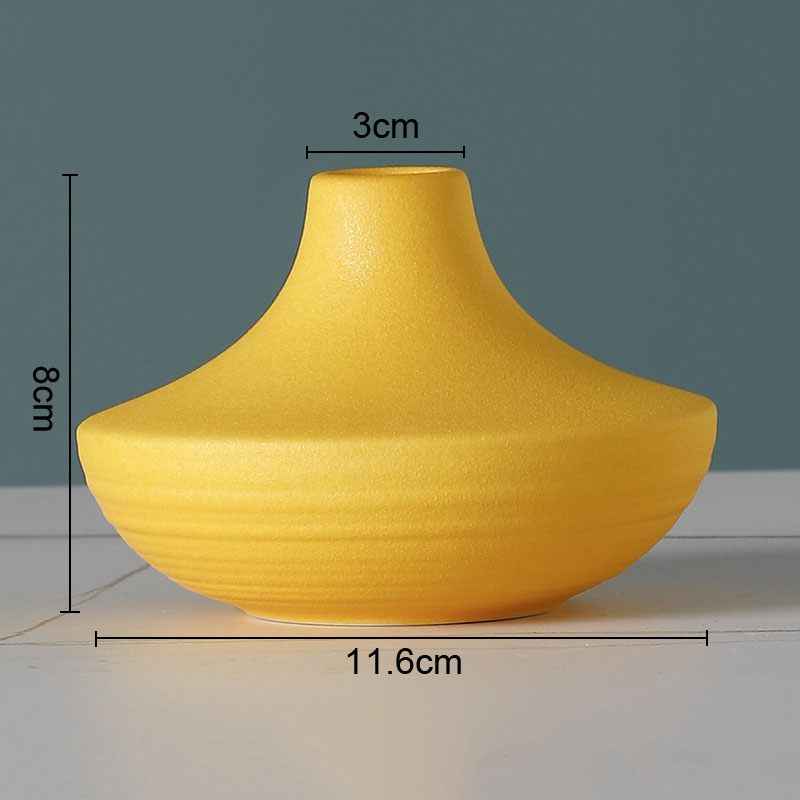 Simple Solid Color Ceramic Vases European Flower Arrangement Plant Pots