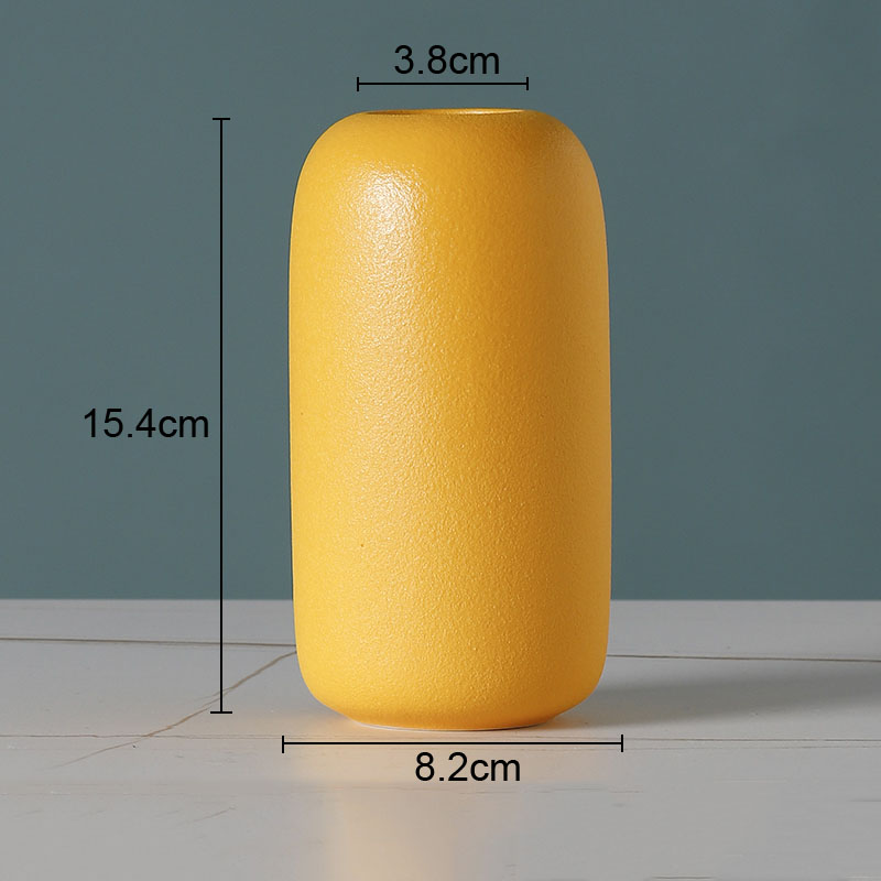 Simple Solid Color Ceramic Vases European Flower Arrangement Plant Pots