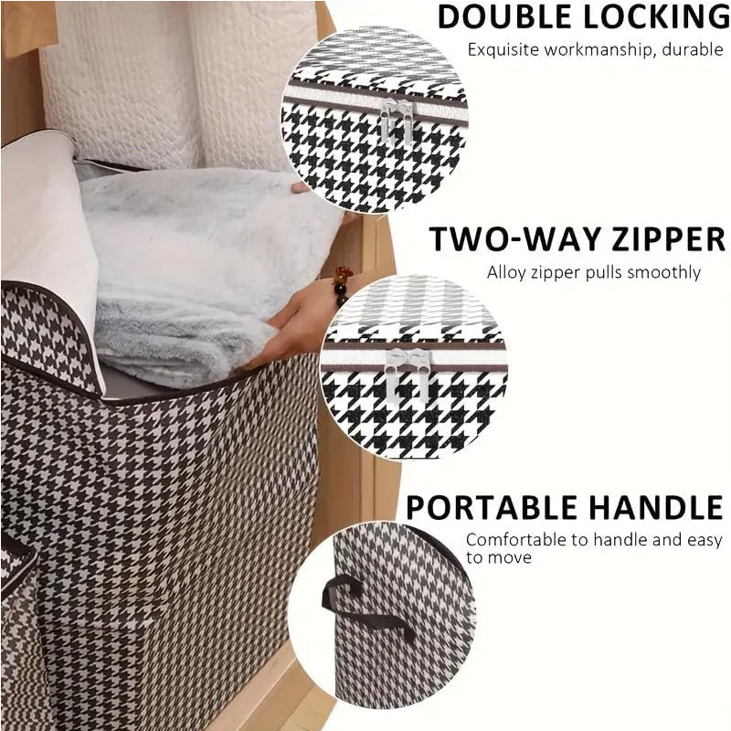 3pcs Set,100L,Stylish Foldable Zippered Storage Bags, Travel Organizer