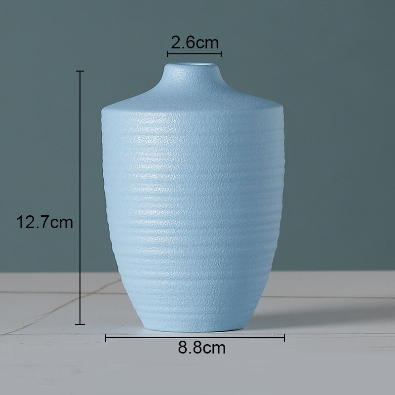 Simple Solid Color Ceramic Vases European Flower Arrangement Plant Pots