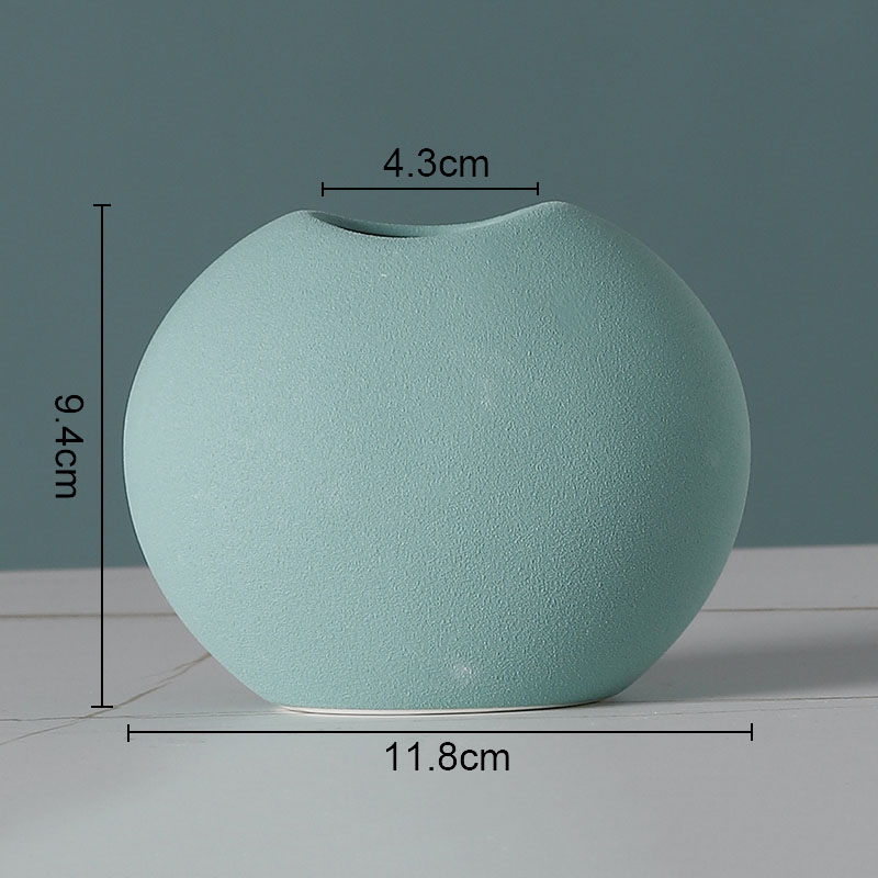 Simple Solid Color Ceramic Vases European Flower Arrangement Plant Pots